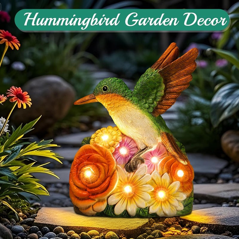 linkax Birthday Gifts for Women Mom Grandma Sister, Hummingbird Statue Solar Lights Outdoor Garden Decor for Outside Patio Yard Front Porch Balcony Home, Gardening Housewarming Gifts New Home - Image 5